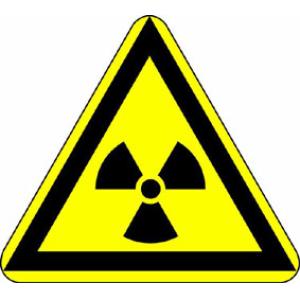 Signal d'avertissement: Mise en garde contre des substances radioactives, selon DIN 4844 et VGB 125