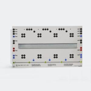 Plaque expérimentale avec rail DIN pour le montage de dispositifs montés sur rail DIN Diverses options de prise via des douilles de sécurité de 4 mm